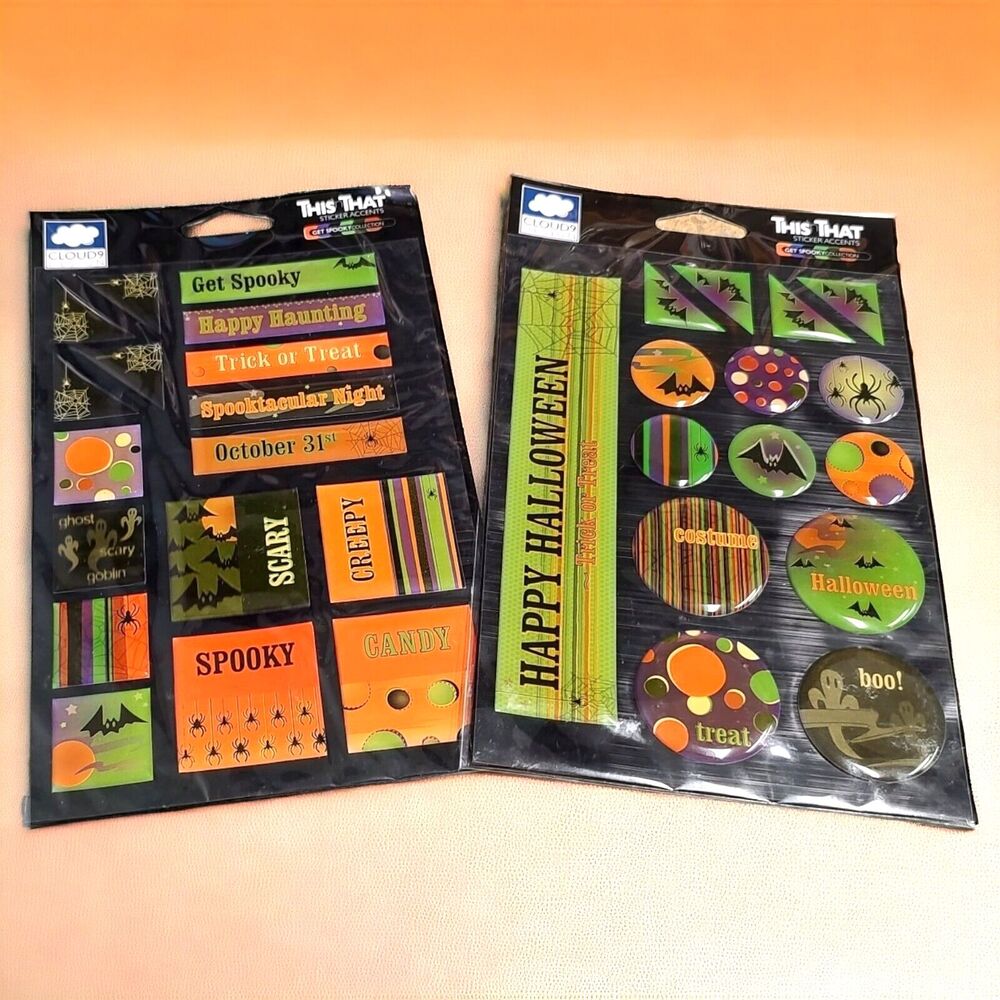 Two New 2006 Cloud 9 Design Halloween Dimensional Stickers Get Spooky Collection